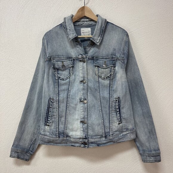 TORRID Light Blue Distressed Denim Jacket Size 2 - Picture 1 of 6